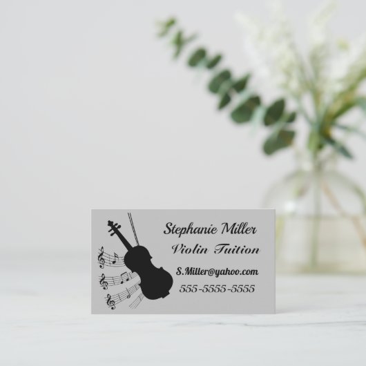 Musik Beruflich. Geige. Visitenkarte (Stehend Vorderseite)
