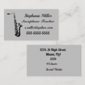 Musik Beruflich. Saxophon. Visitenkarte (Vorne/Hinten)