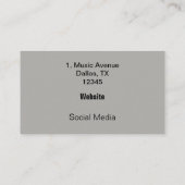 Musik beruflich. Trommeln/Stoß Visitenkarte (Rückseite)