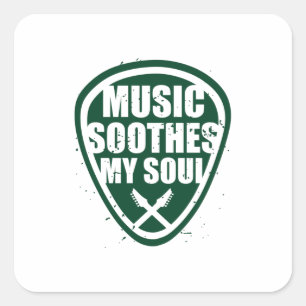 Musik beruhigt mein Soul Quadratischer Aufkleber