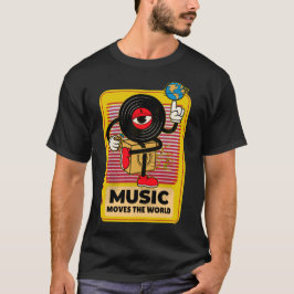 Musik bewegt die Vintage Kunst der Welt T-Shirt