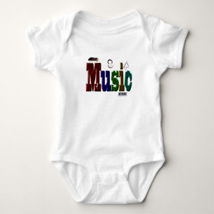 Musik-Bild-Logo mit Instrumenten, Baby Strampler