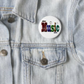 Musik-Bild-Logo mit Instrumenten, Button (Beispiel)