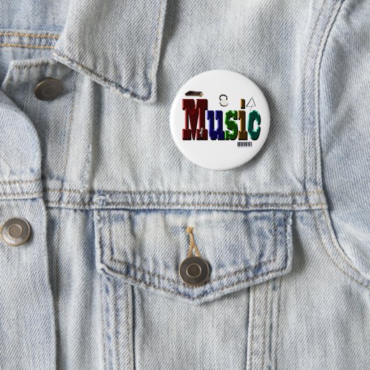 Musik-Bild-Logo mit Instrumenten, Button (Beispiel)