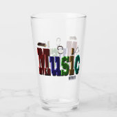 Musik-Bild-Logo mit Instrumenten, Glas (Rückseite)