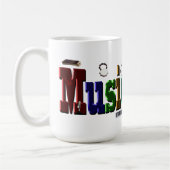 Musik-Bild-Logo mit Instrumenten, Kaffeetasse (Links)