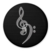 Musik - Blässe und Bass Clef Knob Keramikknauf (Vorderseite)
