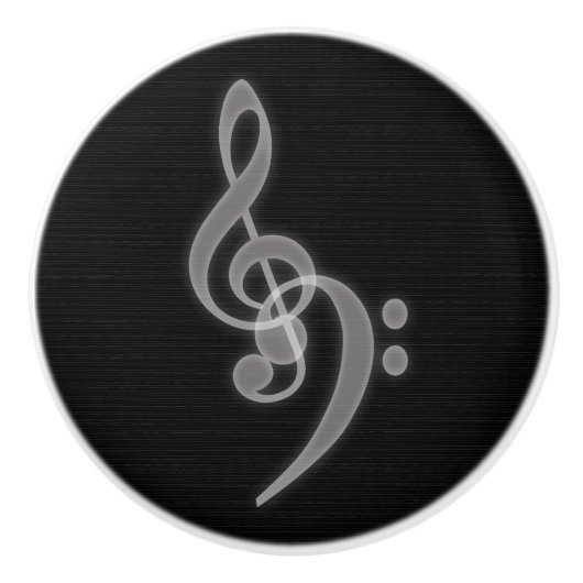 Musik - Blässe und Bass Clef Knob Keramikknauf (Vorderseite)