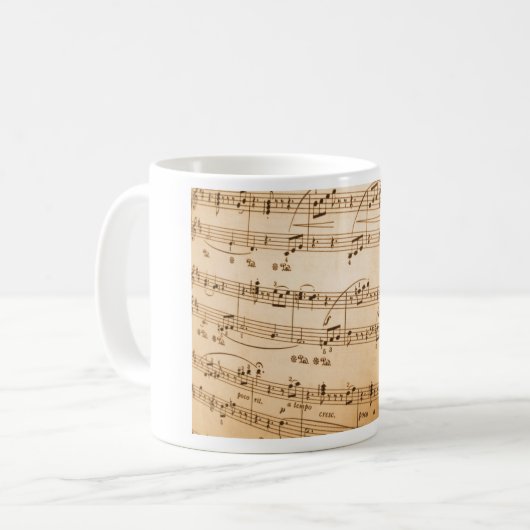 Musik-Blattklassiker-Tasse Kaffeetasse (Vorderseite Links)