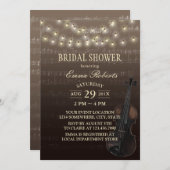 Musik Brautparty Vintag Violine Streichleuchten Einladung (Vorne/Hinten)