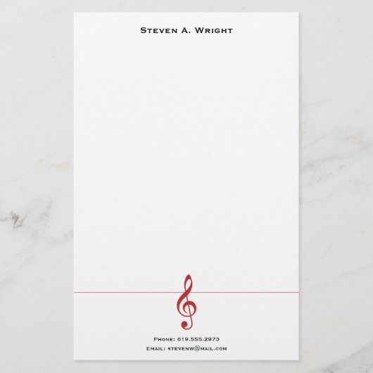 Musik Briefpapier (Vorderseite)