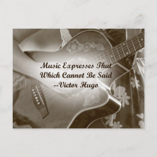 Musik bringt das Gitarrenspiel-Foto-Sprichwort zum Postkarte