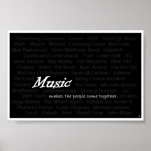 Musik bringt Menschen zusammen Poster (Vorne)