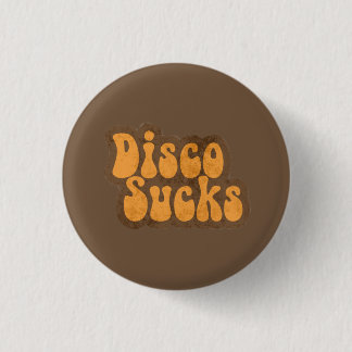 Musik-Button 70er der Vintagen Retro Disco ist zum Button
