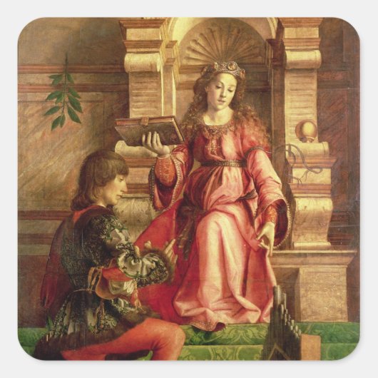Musik, c.1480 quadratischer aufkleber (Vorderseite)