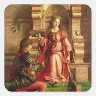 Musik, c.1480 quadratischer aufkleber