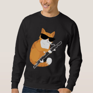 Musik-Cat-Sonnenbrille Bassoonist Musiker Bassoon Sweatshirt