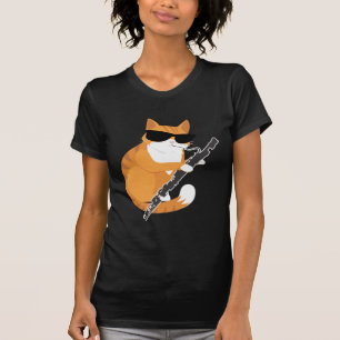 Musik-Cat-Sonnenbrille Bassoonist Musiker Bassoon T-Shirt