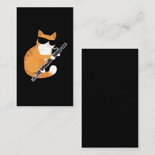 Musik-Cat-Sonnenbrille Bassoonist Musiker Bassoon Visitenkarte (Vorne/Hinten)