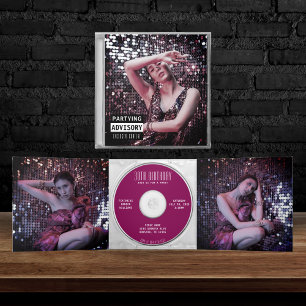 Musik CD Album Cover Booklet Geburtstagsparty Dreifach Gefaltete Einladung