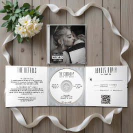 Musik-CD-Album-Cover Wedding All in One Dreifach Gefaltete Einladung