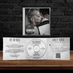 Musik-CD-Albumcover-Beiheft Hochzeit Alles in Eine Dreifach Gefaltete Einladung
