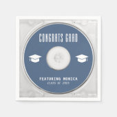 Musik-CD-Case-Album Cover Blue Graduation Party Serviette (Vorderseite)