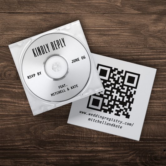 Musik-CD-Case-Album-Cover für Hochzeit-QR-Code-UAW Begleitkarte