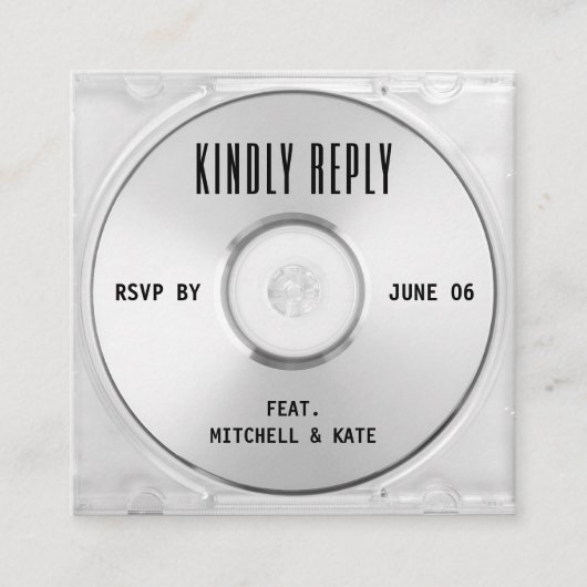 Musik-CD-Case-Album-Cover für Hochzeit-QR-Code-UAW Begleitkarte (Vorderseite)