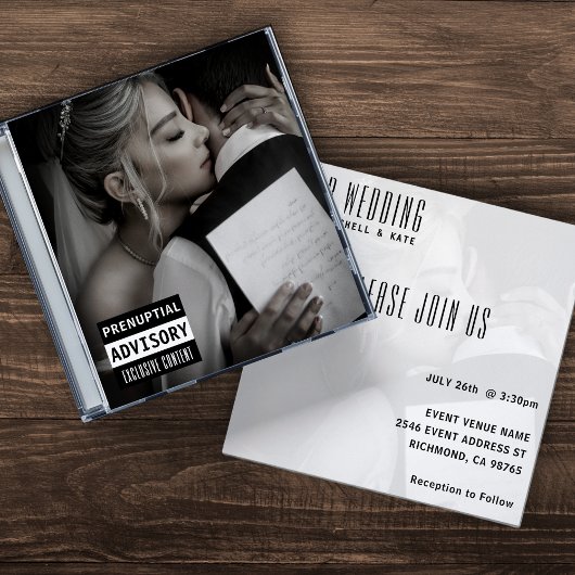 Musik CD Case Album Cover Wedding Einladung