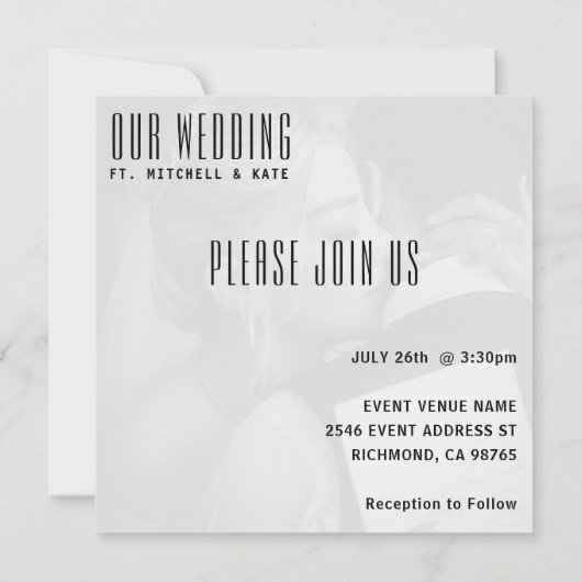 Musik CD Case Album Cover Wedding Einladung (Rückseite)