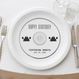 Musik-CD Geburtstagsfeier White Pappteller