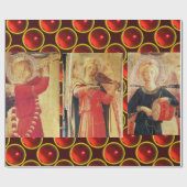 MUSIK CHRISTMAS ANGELS /SCHINIERE ROTE RUBY GEMSTO GESCHENKPAPIER (Flach)