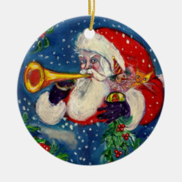 MUSIK CHRISTMAS NIGHT /SANTA CLAUS BUGLER KERAMIKORNAMENT