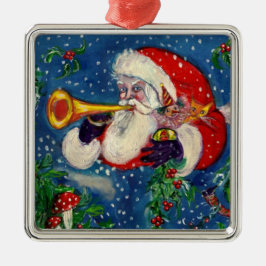 MUSIK CHRISTMAS NIGHT /SANTA CLAUS BUGLER SILBERNES ORNAMENT