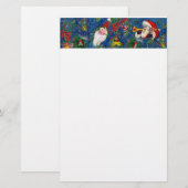 MUSIK CHRISTMAS NIGHT, SANTA MIT SPIELZEUG Blau We Briefpapier (Vorne/Hinten)