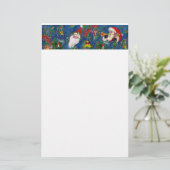 MUSIK CHRISTMAS NIGHT, SANTA MIT SPIELZEUG Blau We Briefpapier (Stehend Vorderseite)