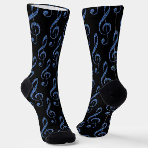 Musik Clefs in Blau Socken