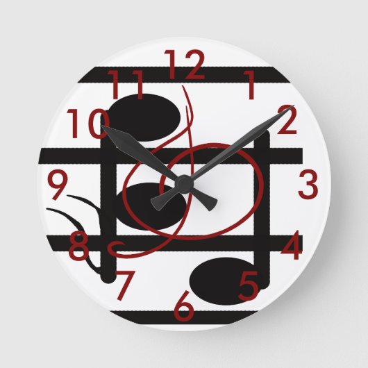 Musik-Dekor-Musiker-musikalische Runde Wanduhr (Vorderseite)