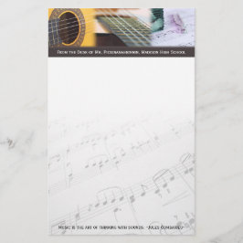 Musik denkt mit Gitarre Briefpapier