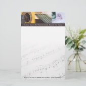 Musik denkt mit Gitarre Briefpapier (Stehend Vorderseite)