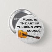 Musik denkt mit Gitarre Button (Vorne & Hinten)