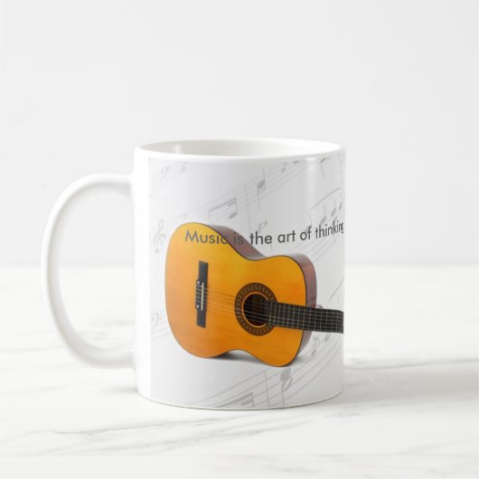 Musik denkt mit Gitarre Kaffeetasse (Links)