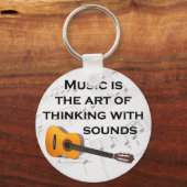 Musik denkt mit Gitarre Schlüsselanhänger (Vorderseite)