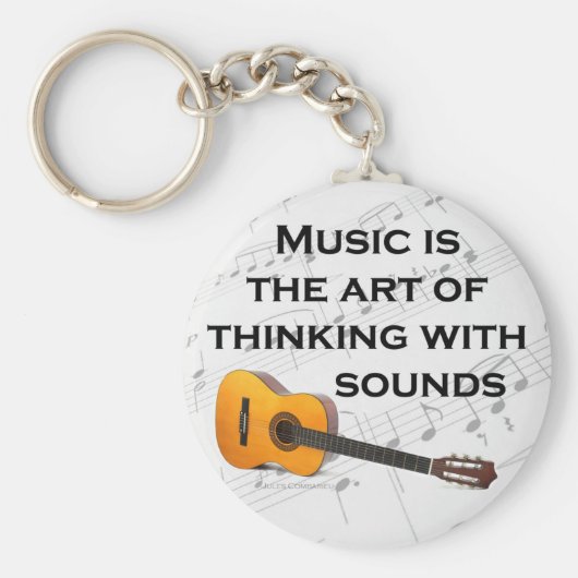 Musik denkt mit Gitarre Schlüsselanhänger (Vorne)