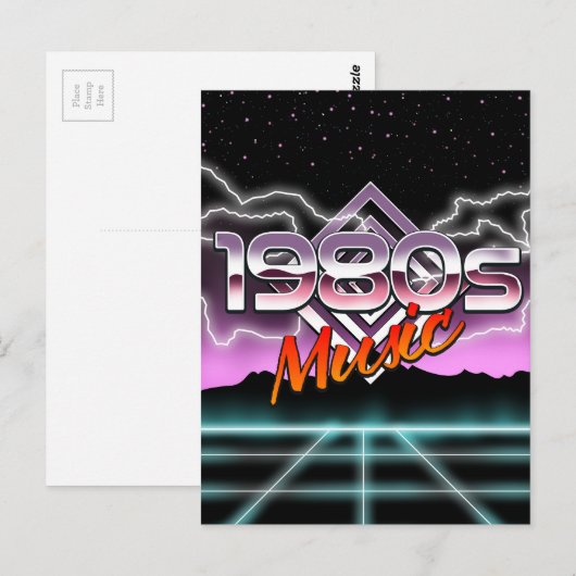 Musik der 80er Jahre Postkarte (Vorne/Hinten)