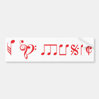 Musik der Liebe I, geschrieben mit Musiknoten Autoaufkleber