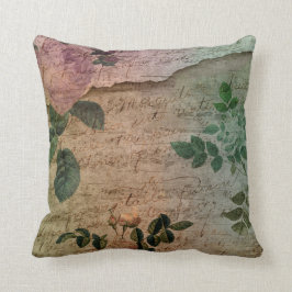 Musik der Vintagen Rose, die auf "Distressed" gesc Kissen