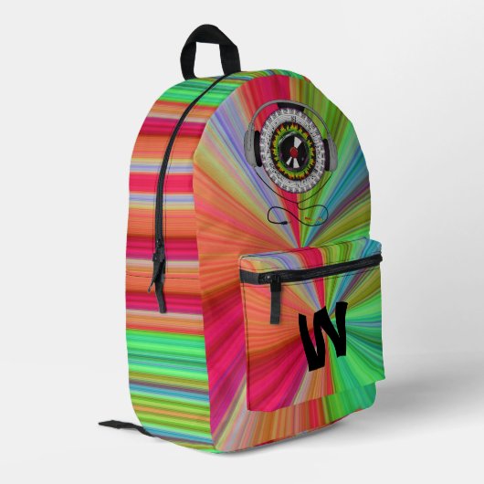 Musik des Lebens Bedruckter Rucksack (Rückseitige Ecke links)