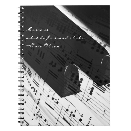 Musik des Lebens: Klavier-Schlüssel u. Anmerkungen Notizblock (Vorderseite)